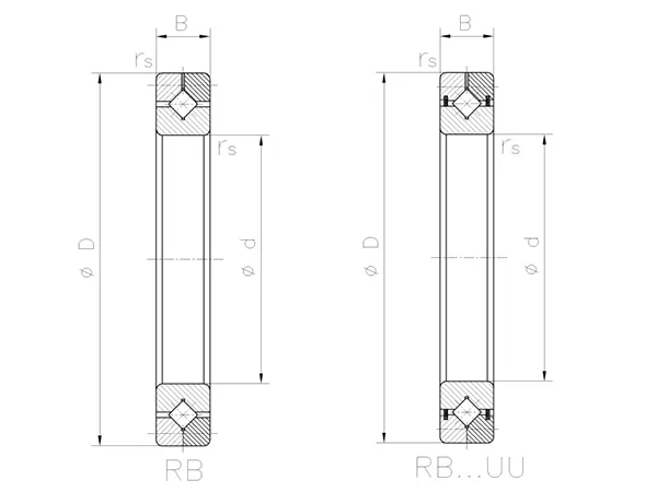 RB系列交叉滚子轴承剖面图